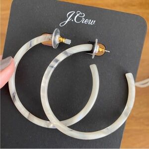 J. Crew NWT white resin Hoop Earrings